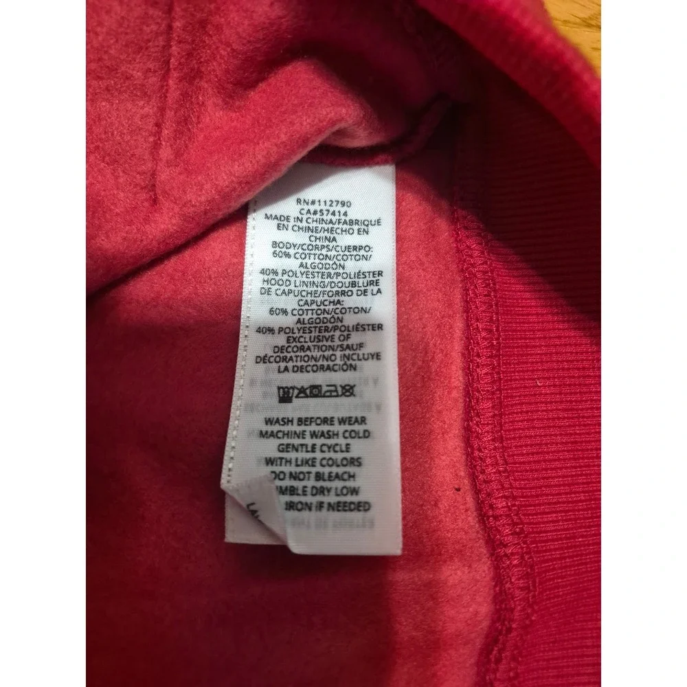 True Religion Mens Zip Up Hoodie Red Graphic Back Logo Sweatshirt Large New